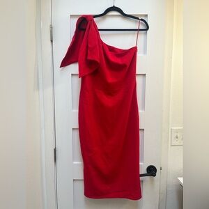 Dress the Population Tiffany Asymmetrical bow neck dress Large.
